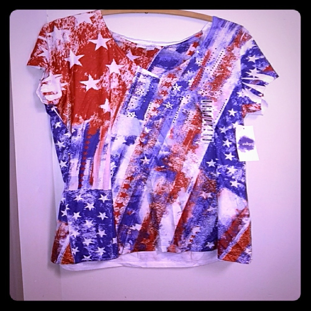 Flag mesh  shirt Indigo